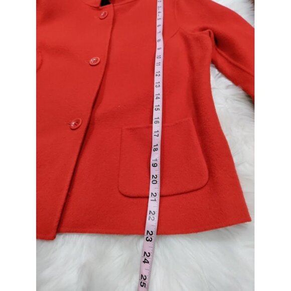 NWT Talbots Long Sleeve Wool Blend Button Down Blazer Jacket Red Women's Size 4 - Picture 11 of 14